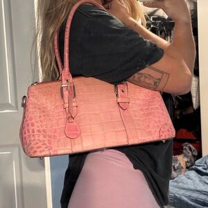Dooney & Bourke Pink Crocodile-Embossed Shoulder Bag